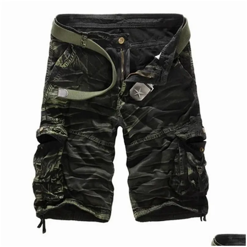 Men`S Pants Laamei Camouflage Camo Cargo Men New Casual Male Loose Work Shorts Man Military Short Plus Size No Belt Q190427 Drop Deli Dhyvf