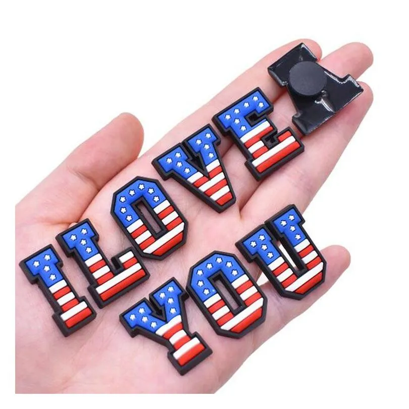36pcs/set english letter and number clog charms decoration accessories garden sandal beach shoe charm buckle