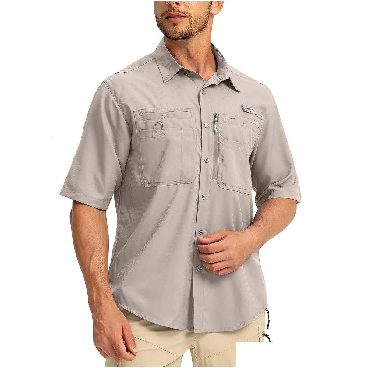 Men`S Casual Shirts Mens G Gradual Upf 50 Short Sleeve Pfg Fishing Shirt 230404 Drop Delivery Apparel Clothing Dhskv