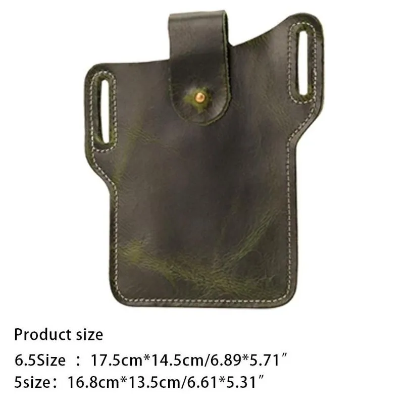Outdoor Bags Phone Bag Mobile Leather Cellphone Belt Pouch Security Pack Carry Waist Case Fanny For