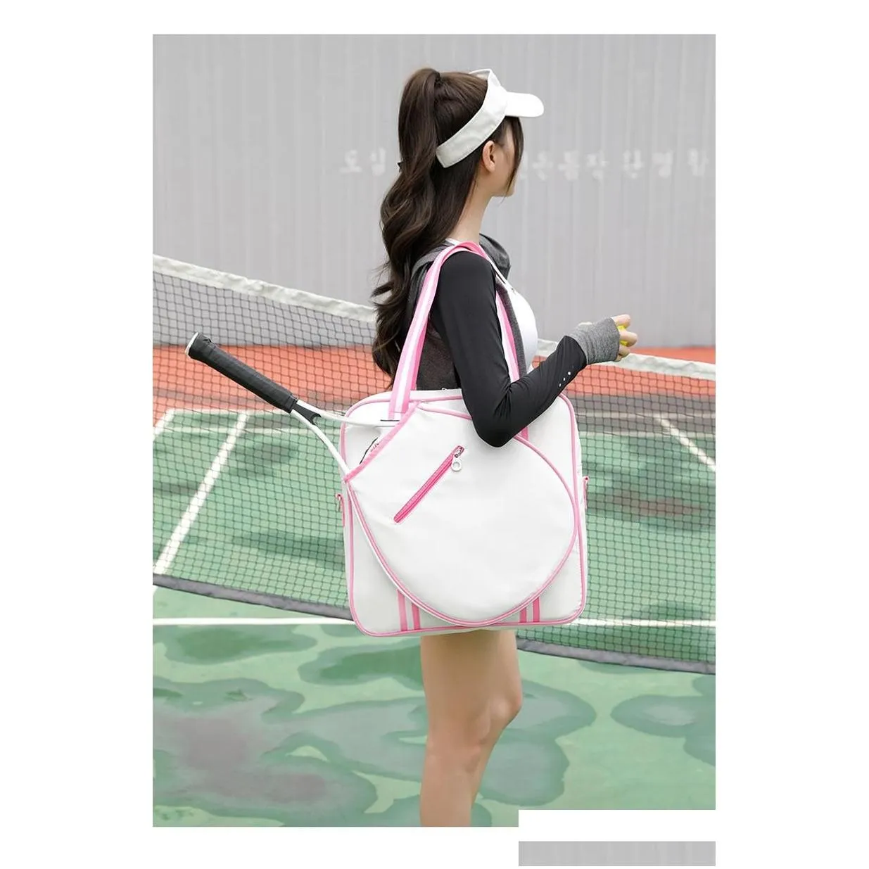 Outdoor Bags Women Pink White Tennis Bag Fashion Stylish Squash Padel Handbag Large Capacity Portable Laptop Tenis Single Shoulder