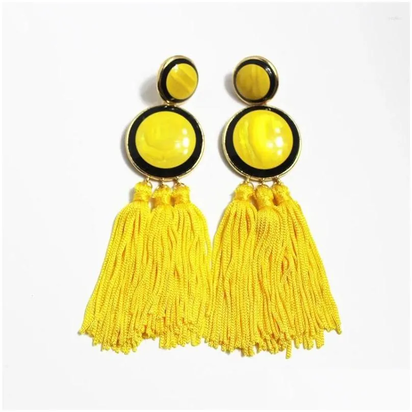Stud Earrings Baroque Style Fashion Europe And The United States Show Tassel Round Multi-color Models Wild 957