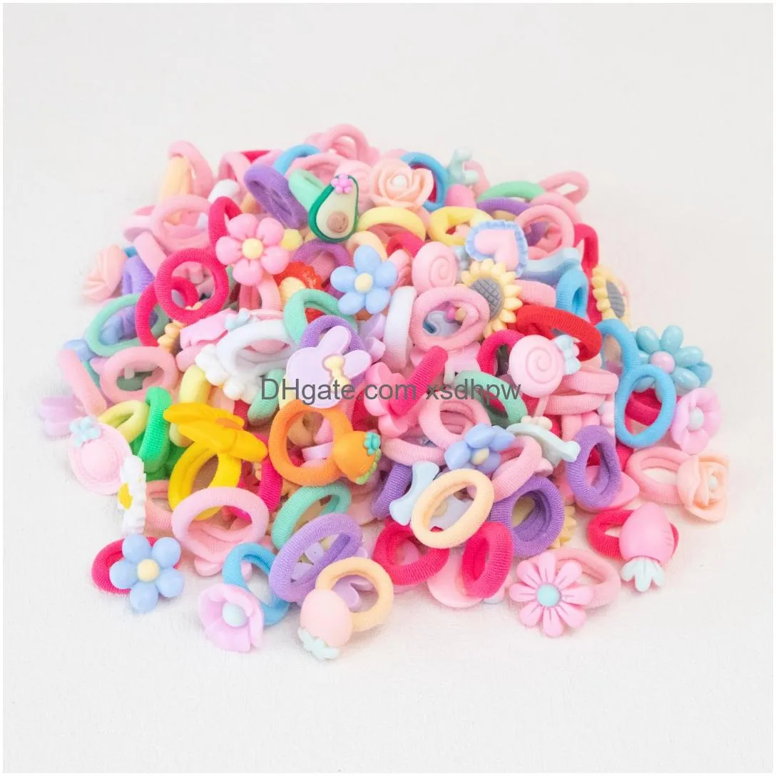 Hair Accessories Randomly Send Styles 10 Pcs/Set Nylon Princess Headwear Headdress Children Ropes Girls Hairclips Kids Elastic Bands W Otbpx