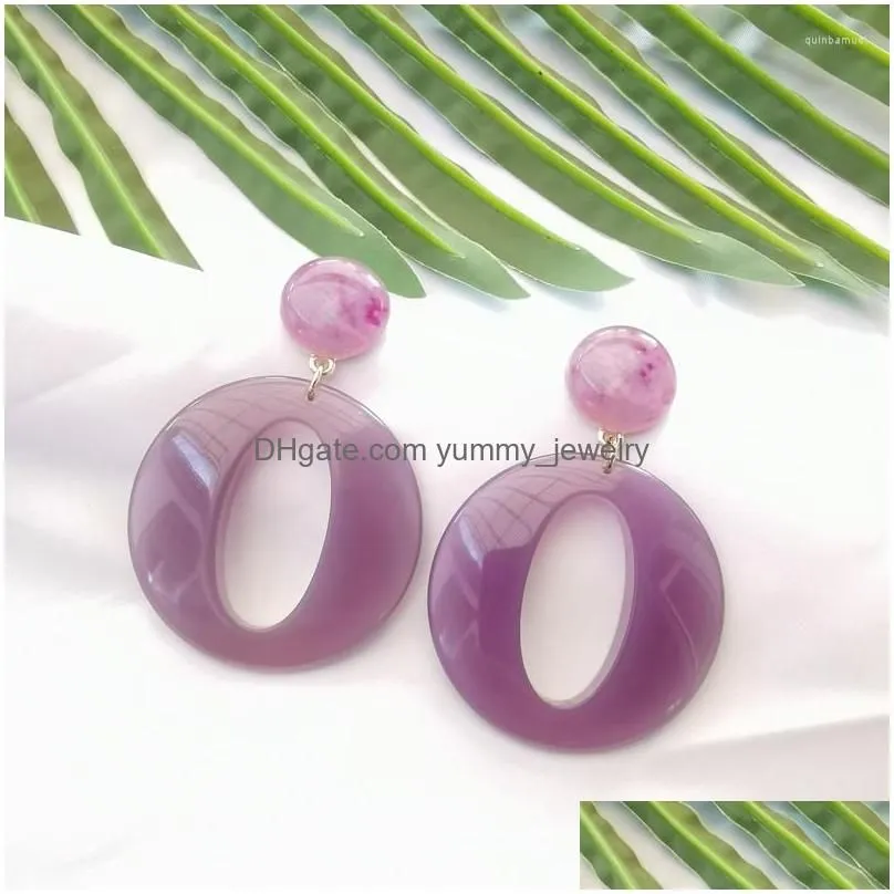 Stud Stud Earrings A4 Custom Special-Shaped Hollow Out Color Resin With Beautif Red Net Fashionable Atmosphere Drop Delivery Jewelry E