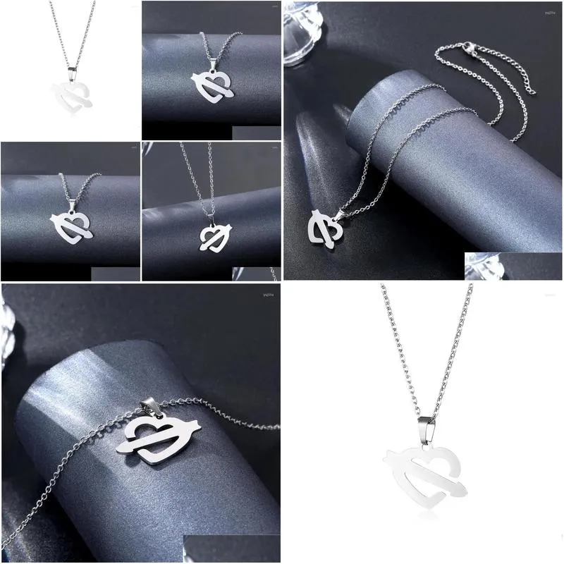 Pendant Necklaces Stainless Steel Double Accessories Arrow Through The Heart Sexy Fashion Pendants Chain Choker Necklace For Women