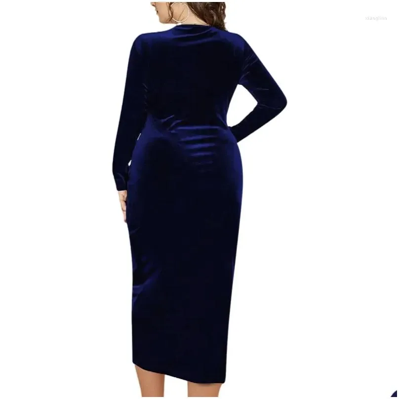 Plus Size Dresses Evening Luxury 2023 Velvet Wrap Bodycon Long Vestido De Mujeres 5Xl Curve Clothes For Women