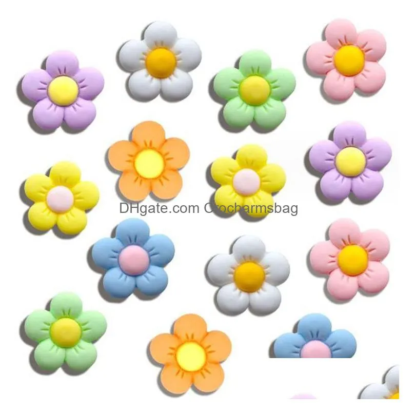 Shoe Parts & Accessories 7 Colors 3D Flowers Charms Resin Stereo Garden Shoecharms Buckle Clog Charm Gift Drop Delivery Shoes Dh4Qn