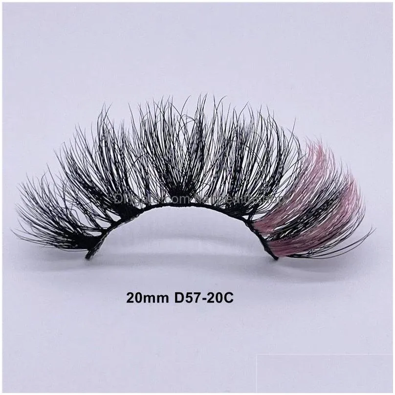 20mm 25mm Colorful Faux Mink Eyelashes Thick Long Eye Lashes Fluffy Colored Eyelash Extension Cils Makeup