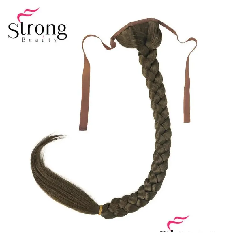 StrongBeauty Blonde Long Fishtail Braid Ponytail Extension Synthetic Clip In Hairpiece COLOUR CHOICES 2102173003562