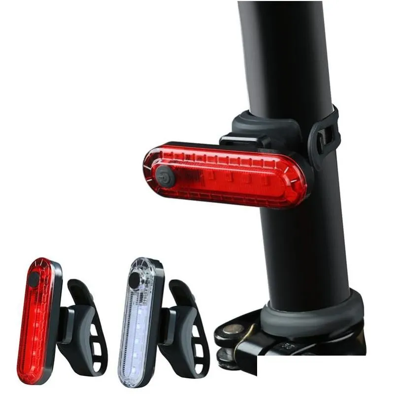 Bike Lights Waterproof Cycling Tail Light Led USB Rechargeable Riding Rear MTB Safety Warning