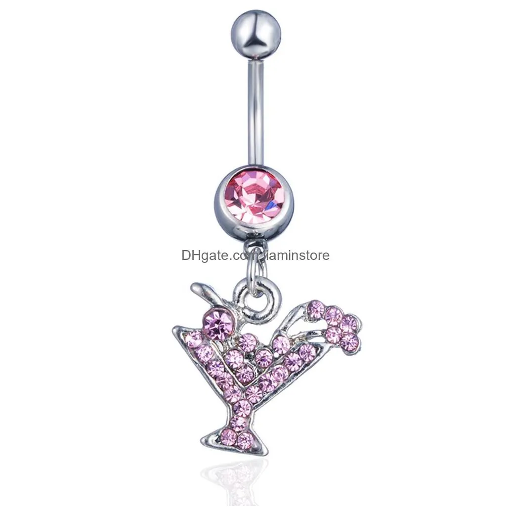 YYJFF D0581 Musical Note Mix Colors Belly Navel Button Ring