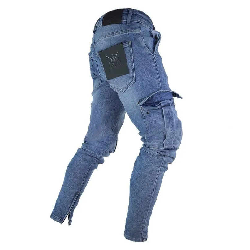 Men`S Jeans Helisopus Fashion Men Tactical Cargo Pants Mti Pockets Pencil Straight Zipper Cut Denim Trousers D18102402 Drop Delivery Dhzfg