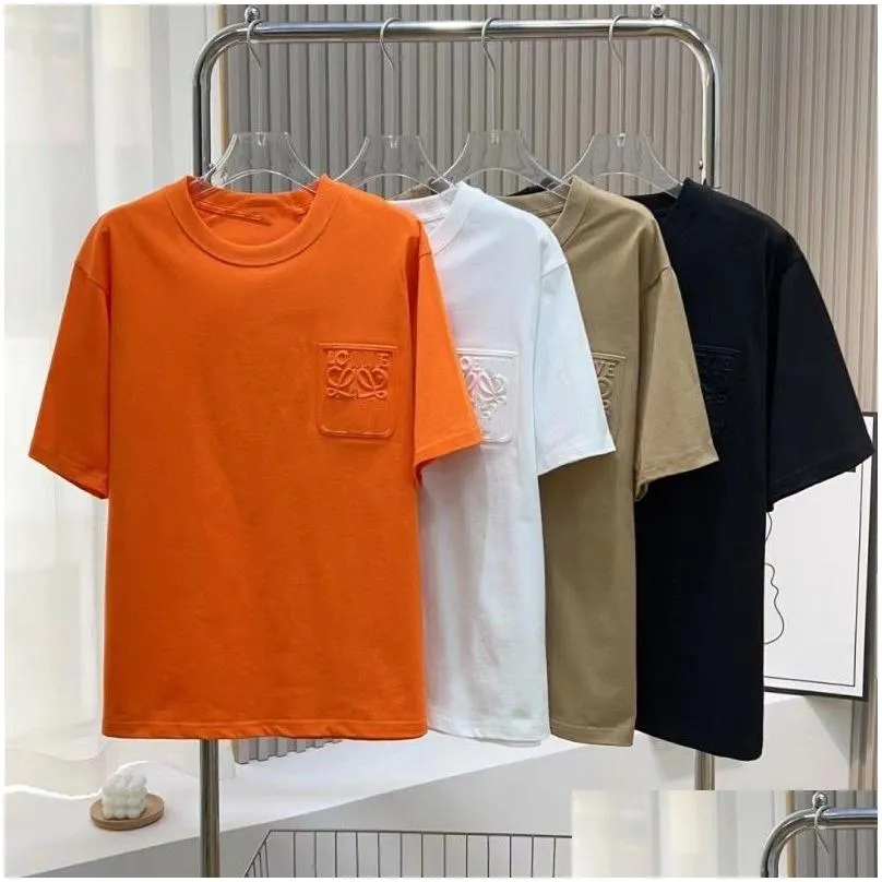 Summer 3D relief T-Shirts Men and Women Cotton Tee Letter Solid Short Sleeve Round Neck Casual T-Shirt