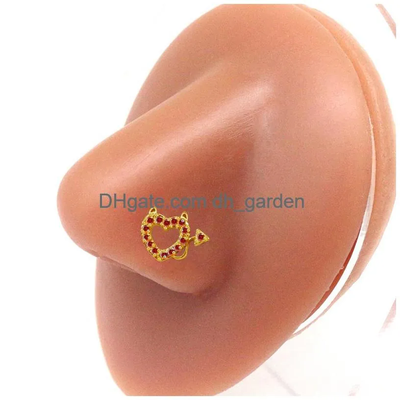 Beaded Nose Rings Mti Style Copper Inlaid Zircon Puncture Ring Jewelry Wholesal Drop Delivery Bracelets Dhgarden Dhw84