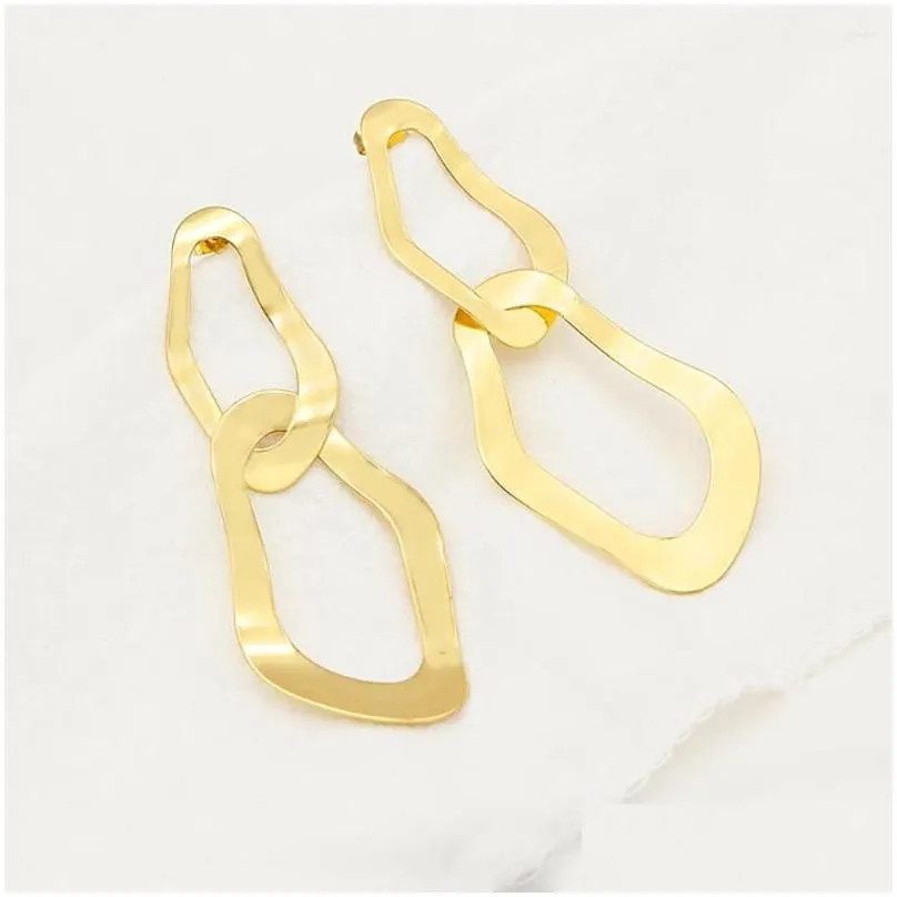 Dangle Earrings Gold Color Long Big Drop For Women Statement Lightweight Charm Geometric Old Money Jewelry Bijoux Schmuck 2023