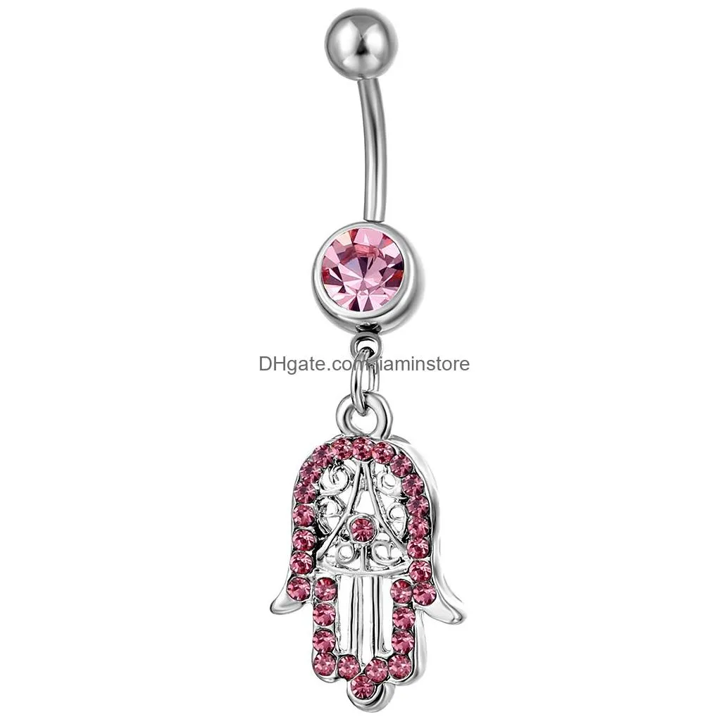 YYJFF D0754 Hand Belly Navel Button Ring Mix Colors