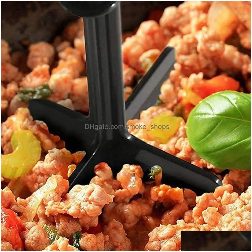 Meat Poultry Tools Potry Chopper Hamburger Heat Resistant Potato Beef Masher Smasher Kitchen Gadgets 231116 Drop Delivery Home Gar
