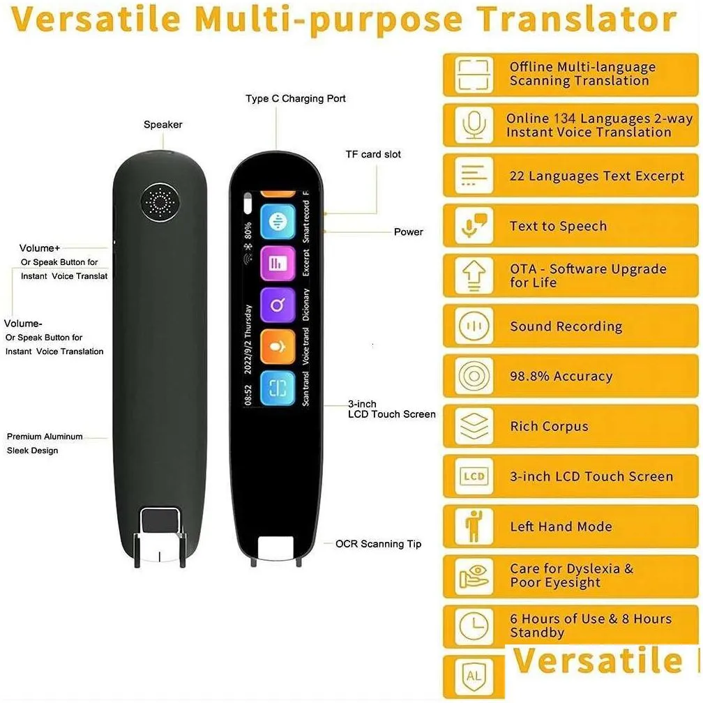 Translator HONGTOP Smart Multifunctiontranslation Real Time Languages Business Dictionary Voice Scan Translator Pen