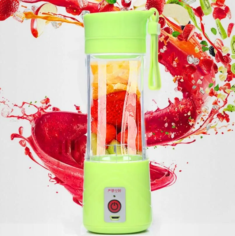 6 blades Rechargeable USB portable fruit juicer 380ml handed USB juice blender personal juicer for outdoor activities LX47996033110