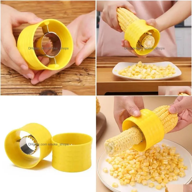 Fruit Vegetable Tools Corn Stripper Peeler Cob Cutter Thresher Cooking Kitchen Accessories Drop Delivery Home Garden Dining Bar Dhpzx