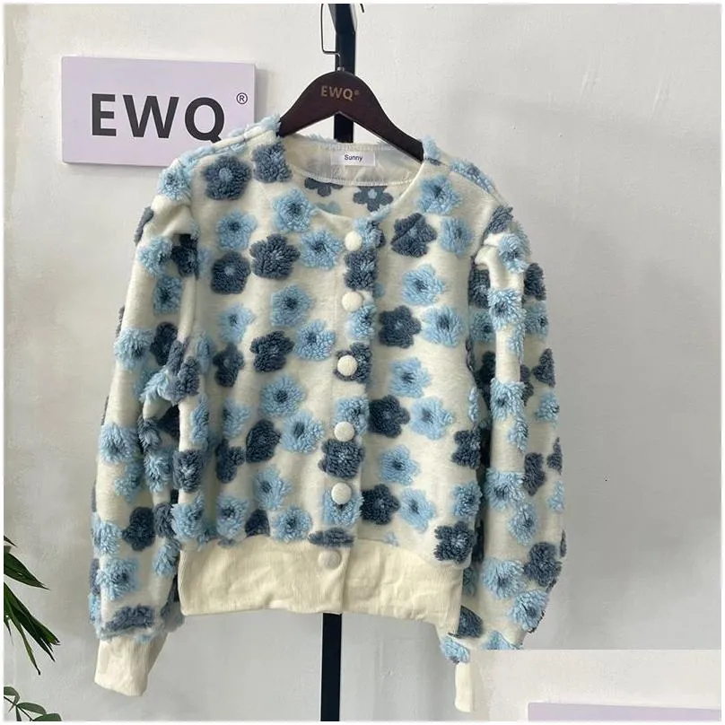 Women`S Knits & Tees Womens Ewq Spring Three-Nsional Flower Bubble Sleeve O Neck P Cardigan Short Warm Coat Tops Women Red Clothing R1 Dhy8T