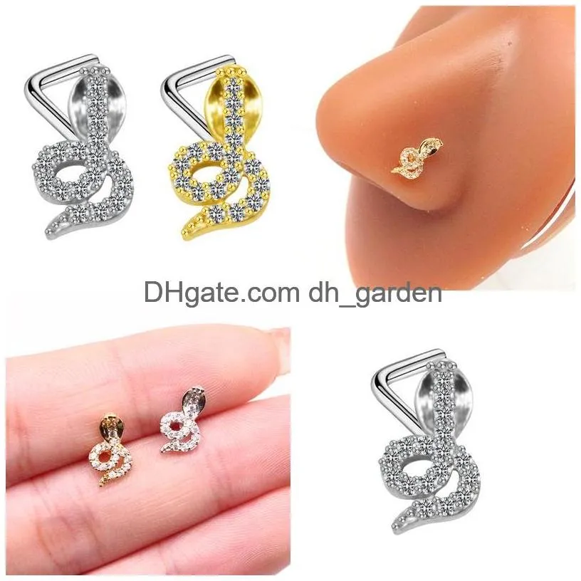 Beaded Nose Rings Mti Style Copper Inlaid Zircon Puncture Ring Jewelry Wholesal Drop Delivery Bracelets Dhgarden Dhkdf
