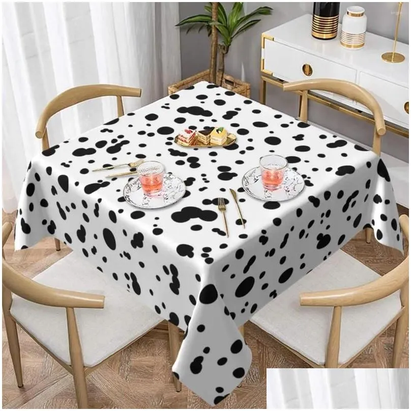 Table Cloth Dalmatian Spot Tablecloth Animal Print Protection Modern Banquet Christmas Party Design Cover Decoration