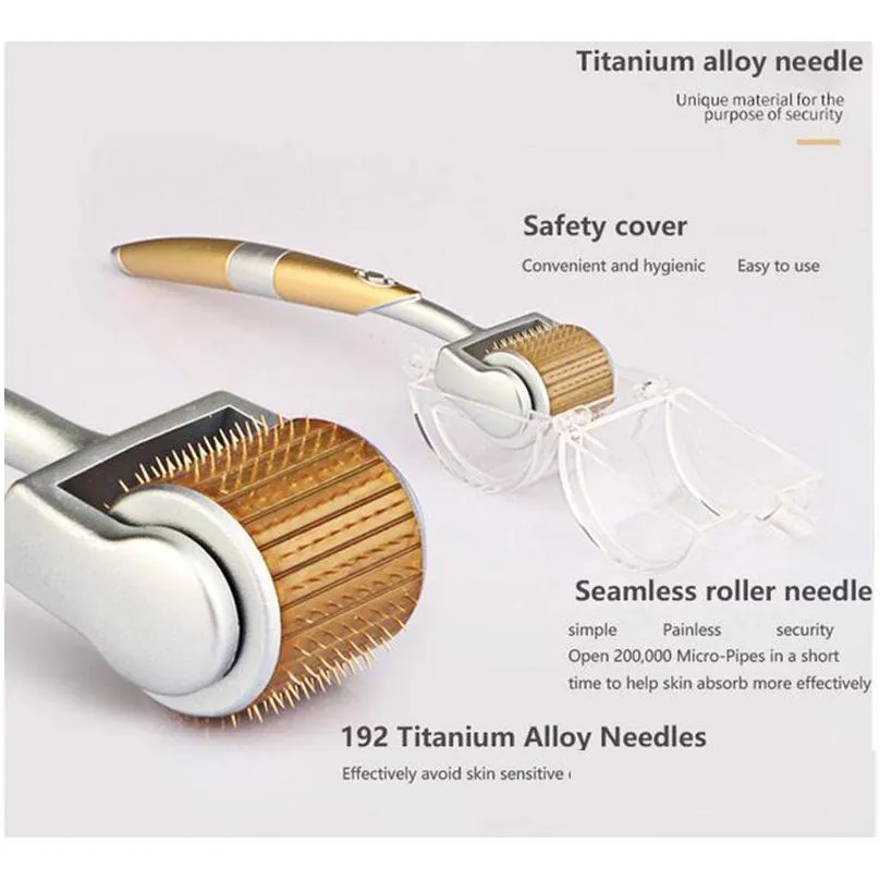 ZGTS Luxury 192 Titanium Micro Needles Therapy Derma Roller For Acne Scar Anti-Aging Skin Beauty Care Rejuvenation