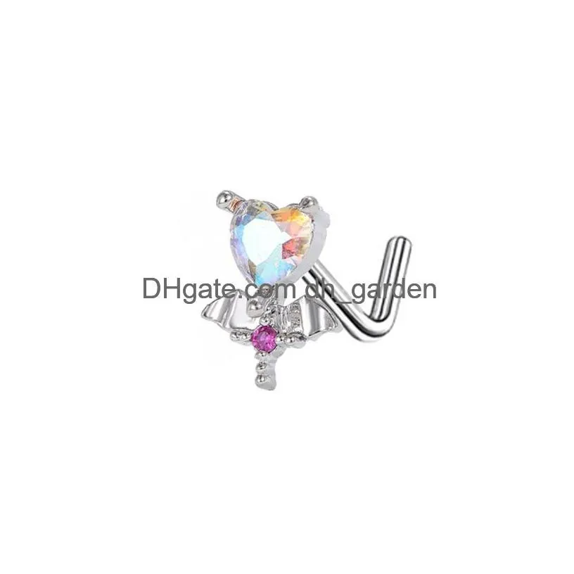 Beaded Color Mixing Fashion Body Piercing Jewelry Y Zircon Gold Eyebrow Bar Lip Nose Barbell Ring Navel Earring Gift Drop D Dhgarden Dhvs4