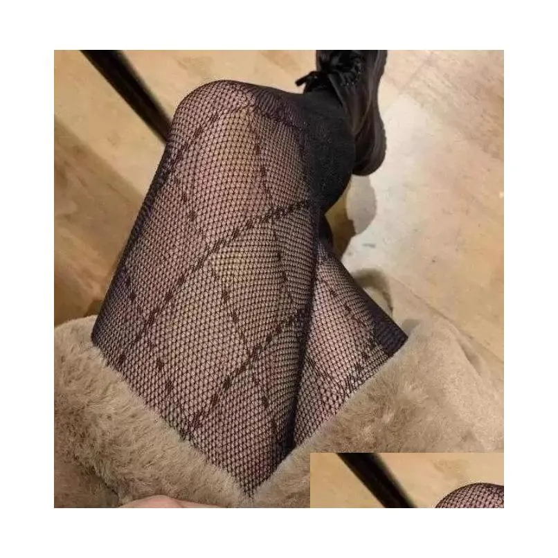 Designer G Socks for Woman Luxurys Fashion Leg CC Tights with Mesh Silk Stockings Breathable Womens Sexy Underwear Black Letters Jacquard Lace Stockin