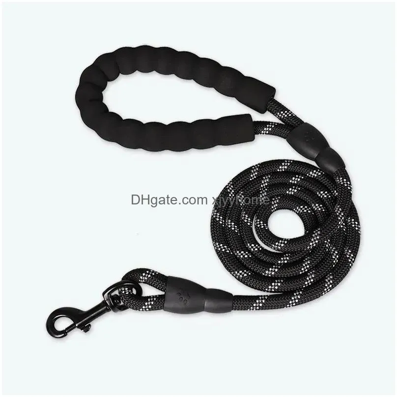 Dog Training & Obedience Leashes Strong Nylon Leash Soft Pet Reflective Mesh For Small And Medium Large Tow Retriever 150/200/300 Cm D Dh85B