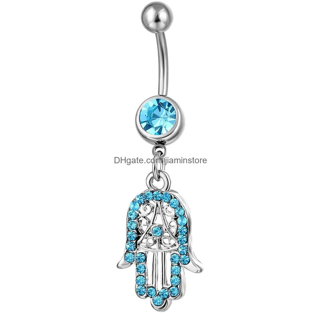 YYJFF D0754 Hand Belly Navel Button Ring Mix Colors