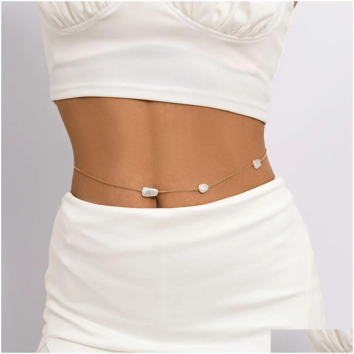 Belly Chains Boho Mtilayer Chain Womens Simple Y Crystal Beads Body Bikini Beach Waist Summer Jewelry Gift Drop Delivery Otbvy