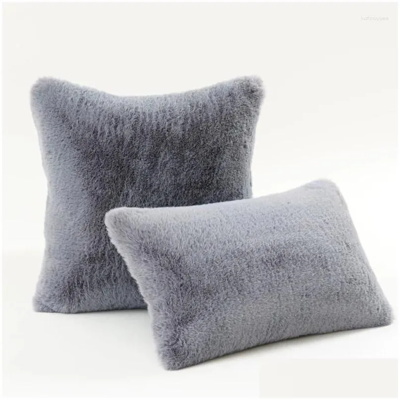 Pillow INS Plush Throw Soft Cover For Sofa And Bed Nordic Velvet Pillowcase Living Room Winter Fall Decoration 1pc