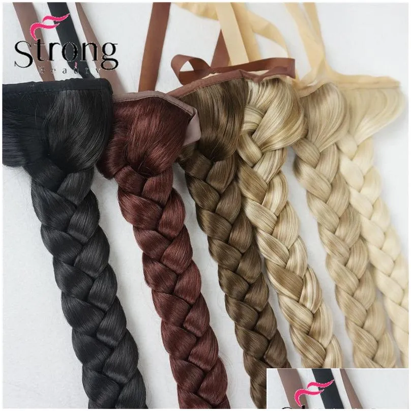 StrongBeauty Blonde Long Fishtail Braid Ponytail Extension Synthetic Clip In Hairpiece COLOUR CHOICES 2102173003562