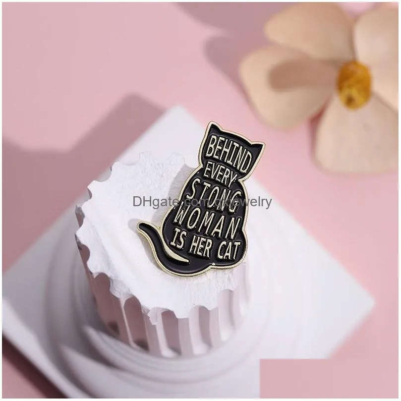 Pins, Brooches Pins For Women Fashion Brooch Clips Cartoon Animal Cat Letter Dont Tell Me What To Do Dress Cloths Bags Decor Enamel J Dh7Ih