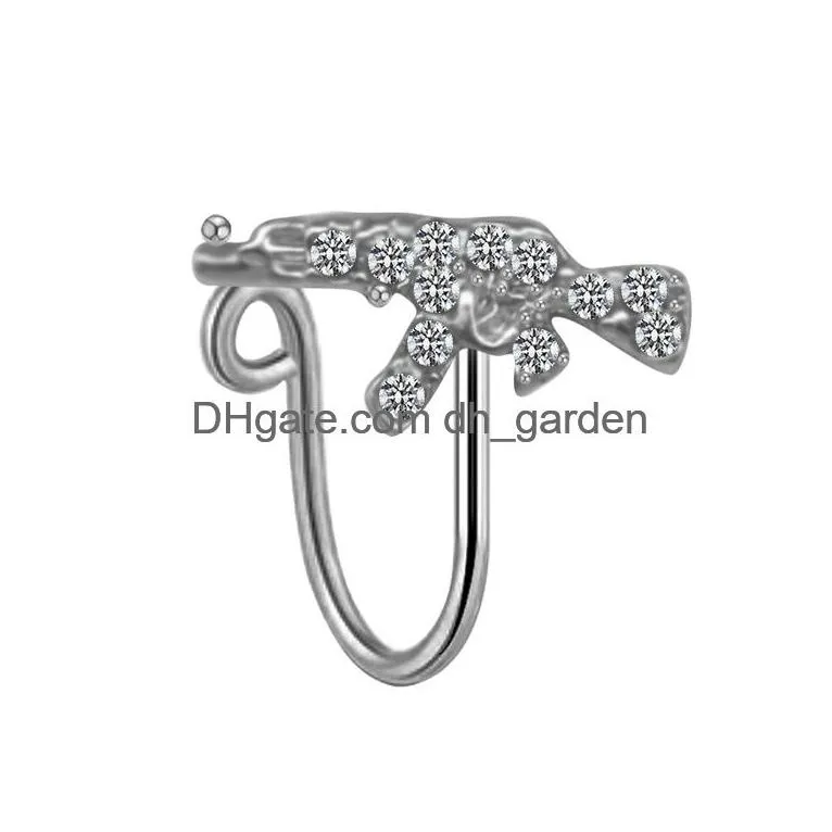 Beaded Diamond Anti Allergy Stainless Steel Nose Ring Stud Screws Rose Ball Piercing Rings Women Jewelry Will And Dandy Gif Dhgarden Dheh3