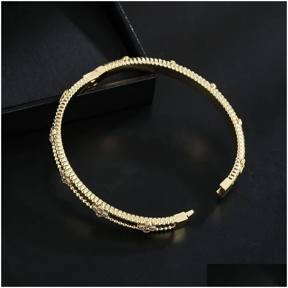 Women`s high quality plant flower bracelet Narrow version Kaleidoscope Zircon bracelet classic fashion jewelry hand accessories