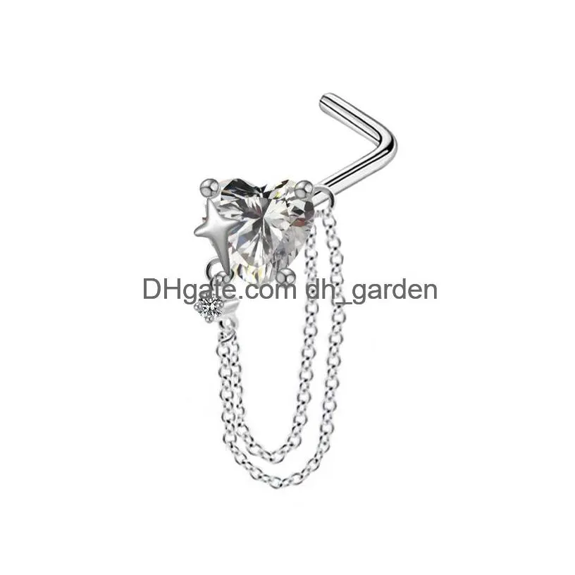 Beaded Nose Rings Mti Style Copper Inlaid Zircon Puncture Ring Jewelry Wholesal Drop Delivery Bracelets Dhgarden Dhgty