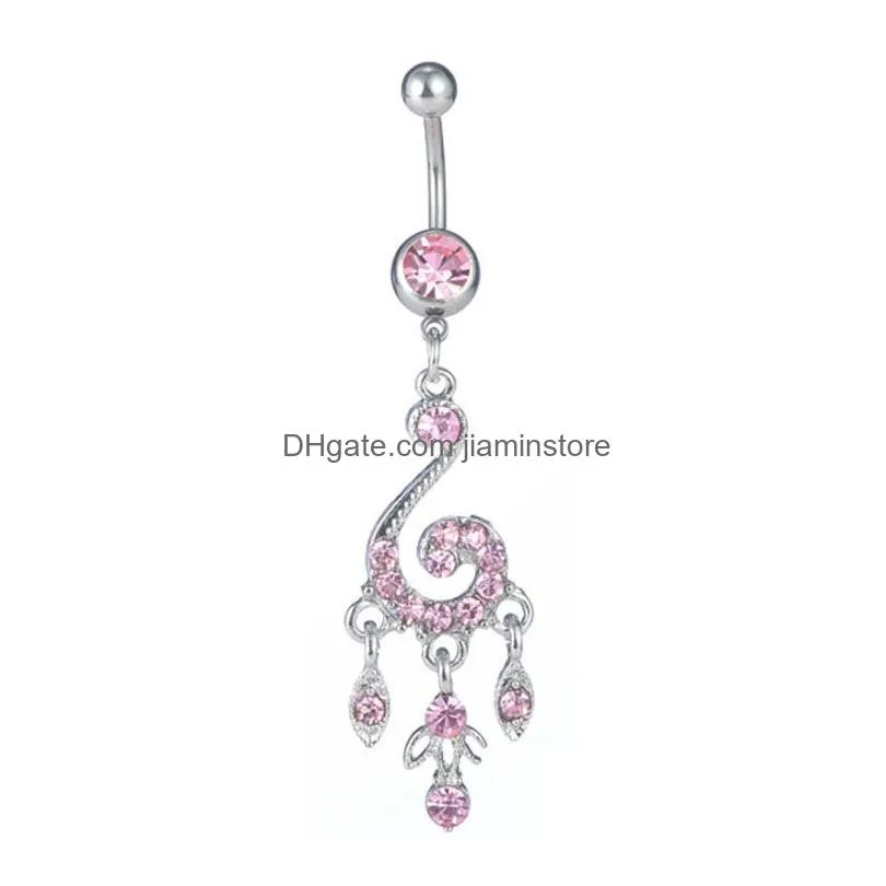 YYJFF D0890 Heart Belly Navel Button Ring Red Color