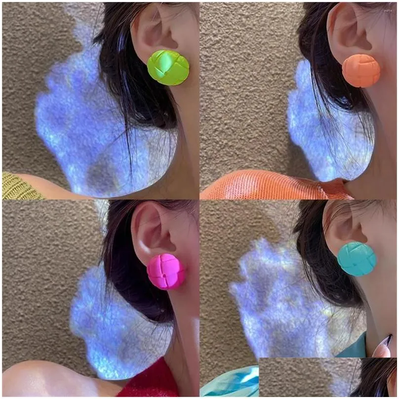 Stud Earrings Summer Women Korean Ins Style Fashion Candy Color Acrylic  Ear Studs Multicolor Girls Sweet Earring Jewelry Gift