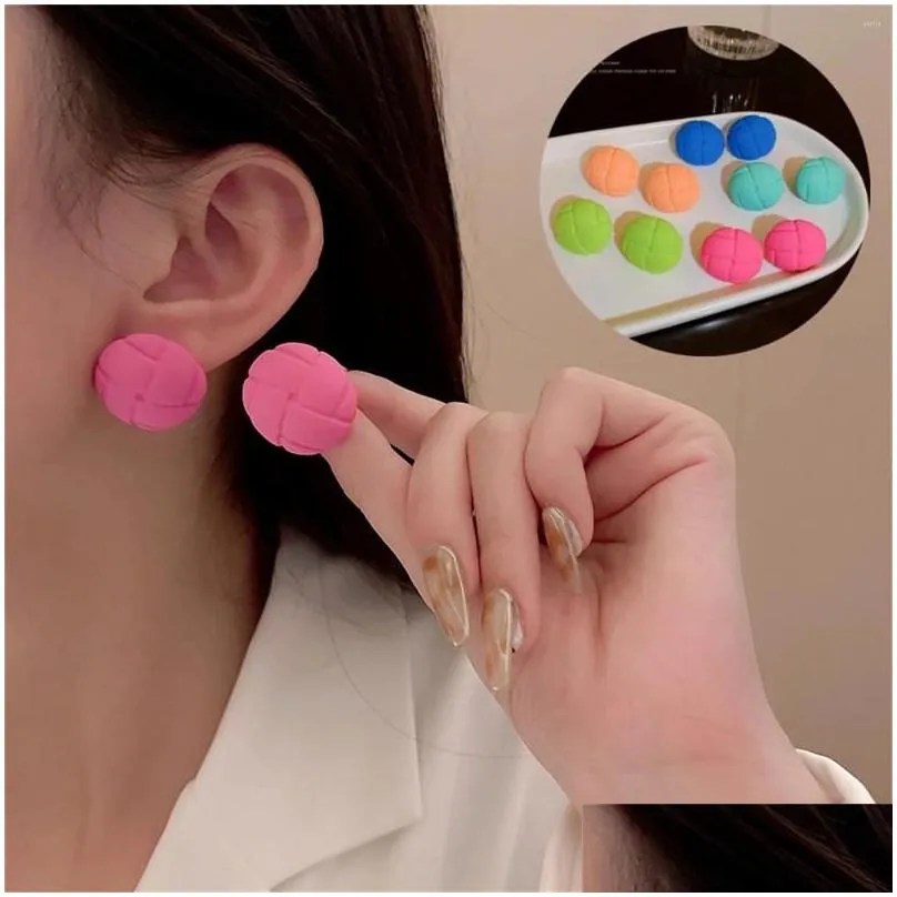 Stud Earrings Summer Women Korean Ins Style Fashion Candy Color Acrylic  Ear Studs Multicolor Girls Sweet Earring Jewelry Gift
