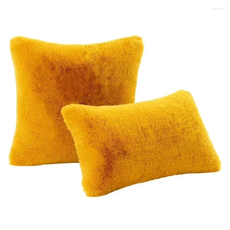 Pillow INS Plush Throw Soft Cover For Sofa And Bed Nordic Velvet Pillowcase Living Room Winter Fall Decoration 1pc