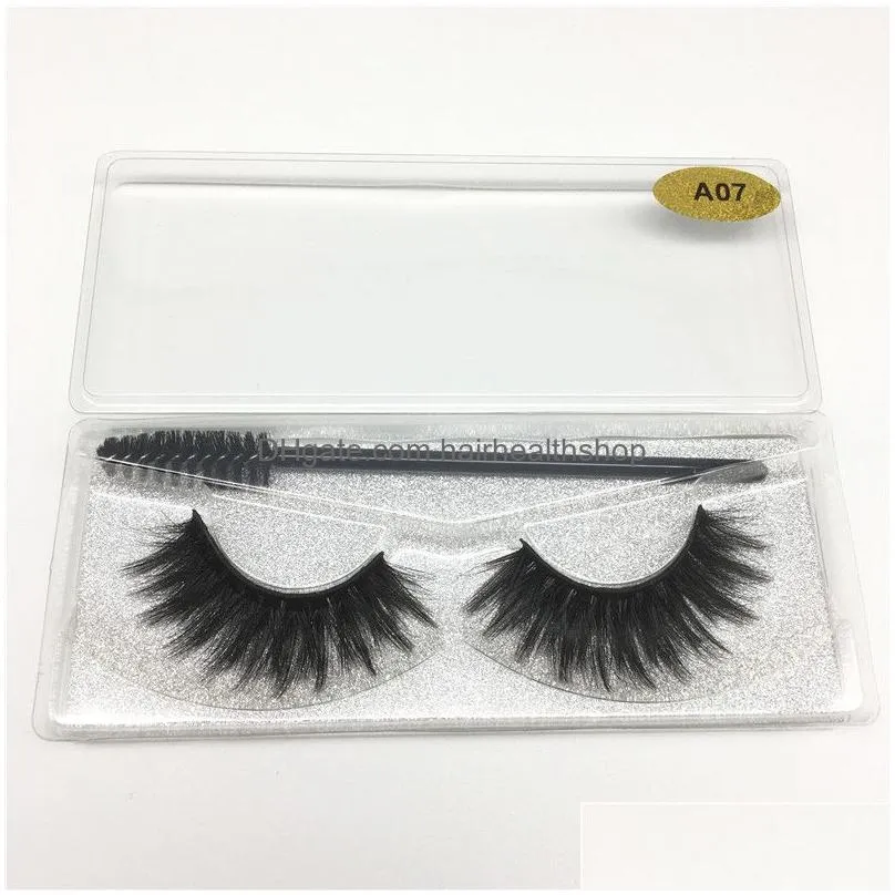 3D Mink Eyelashes with Macarasa Brush Set Handmade Faux Fake Lashes Natural Soft Thick Long Eye Lash Pack Ultra Wispy False Eyelash Kit Extension for Beauty