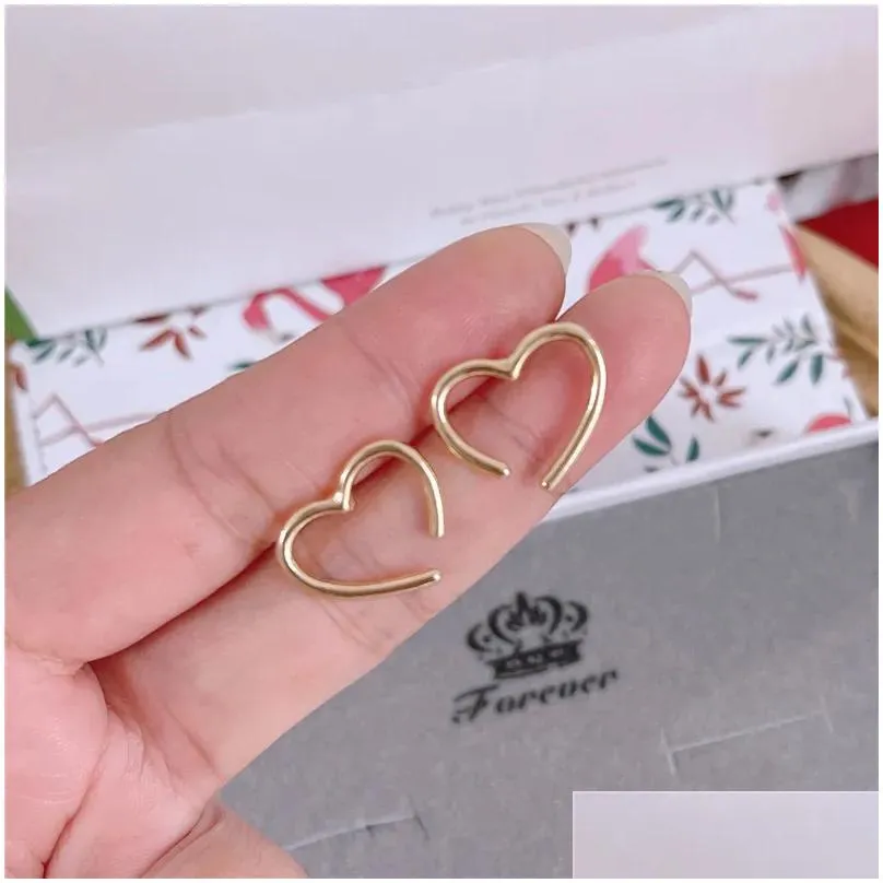 Hoop Earrings TISUN S925 Sterling Silver Needle Love Woman Cold Style Delicate Personality Niche Design Light Luxury