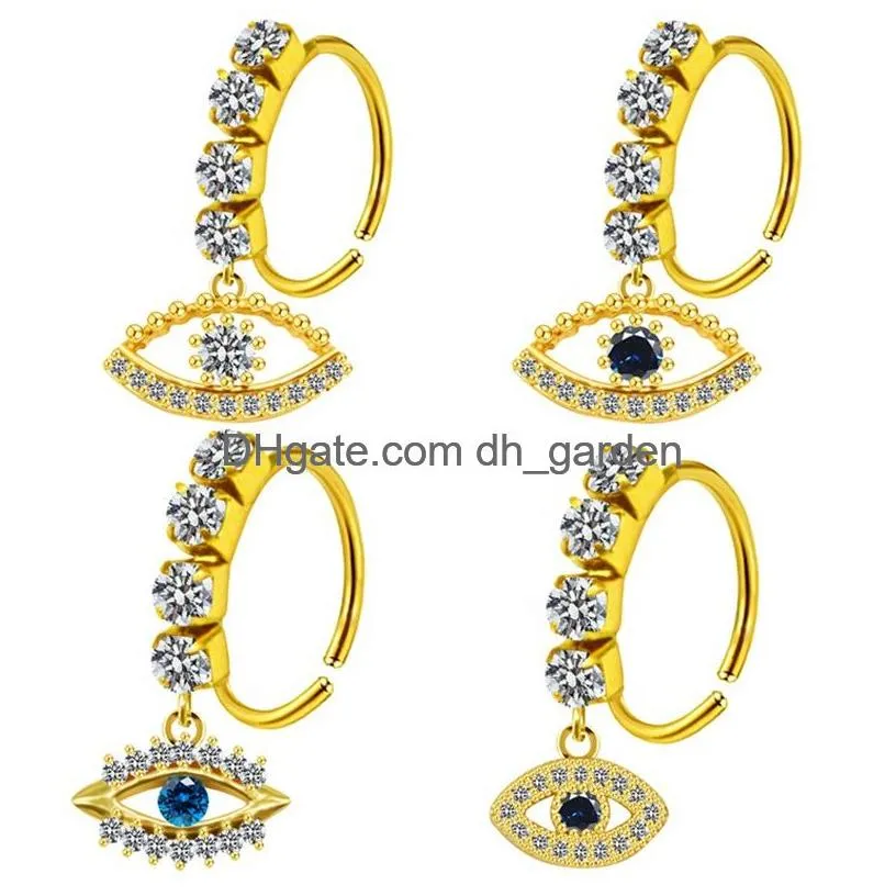 Beaded Nose Rings Mti Style Copper Inlaid Zircon Puncture Ring Jewelry Wholesal Drop Delivery Bracelets Dhgarden Dhp0H