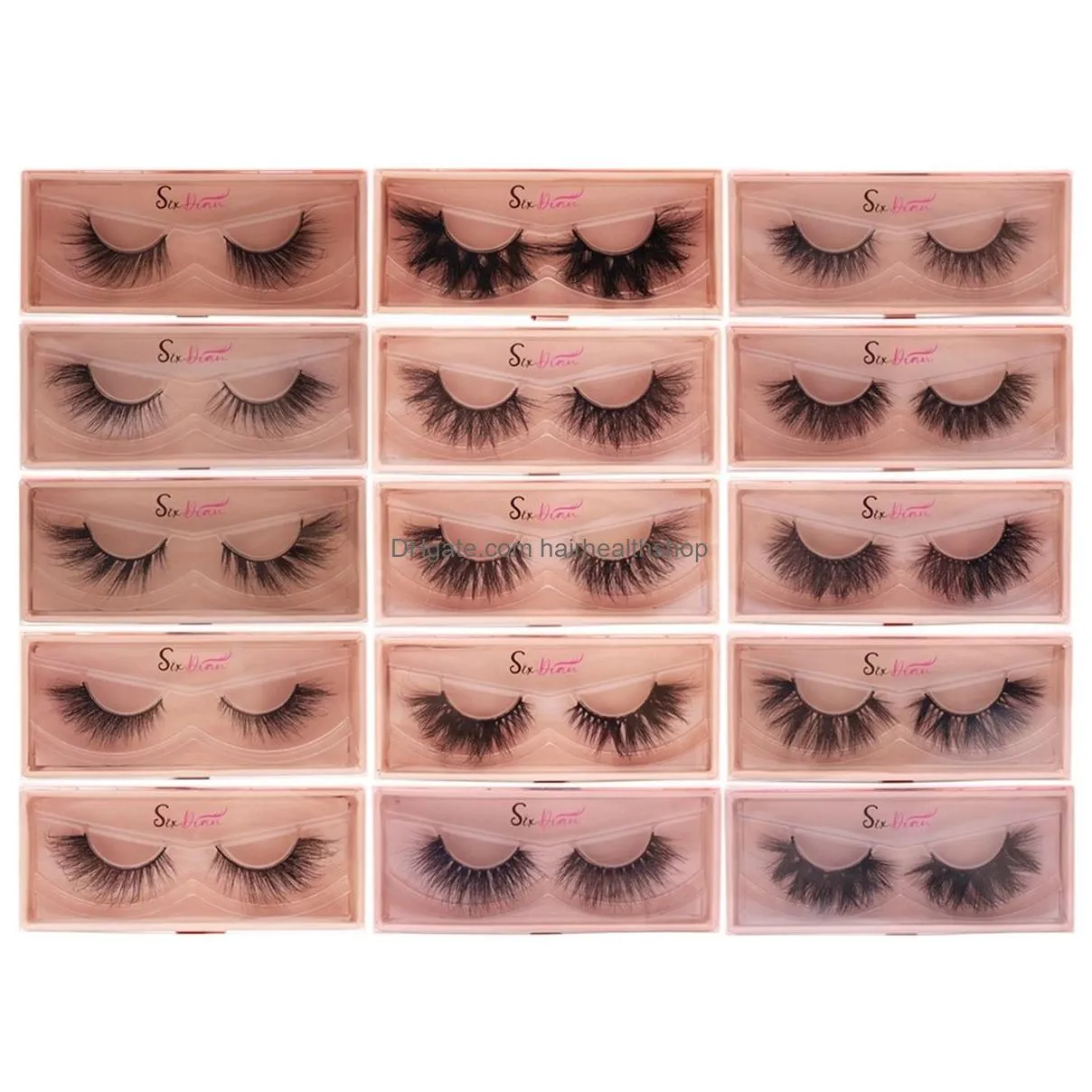 3D Mink Eyelashes Fluffy Soft False Eyelash Dramtic Thick Curly Cross Fake Eye Lashes Extension Makeup Tool Sixdian Cruelty Free Lash