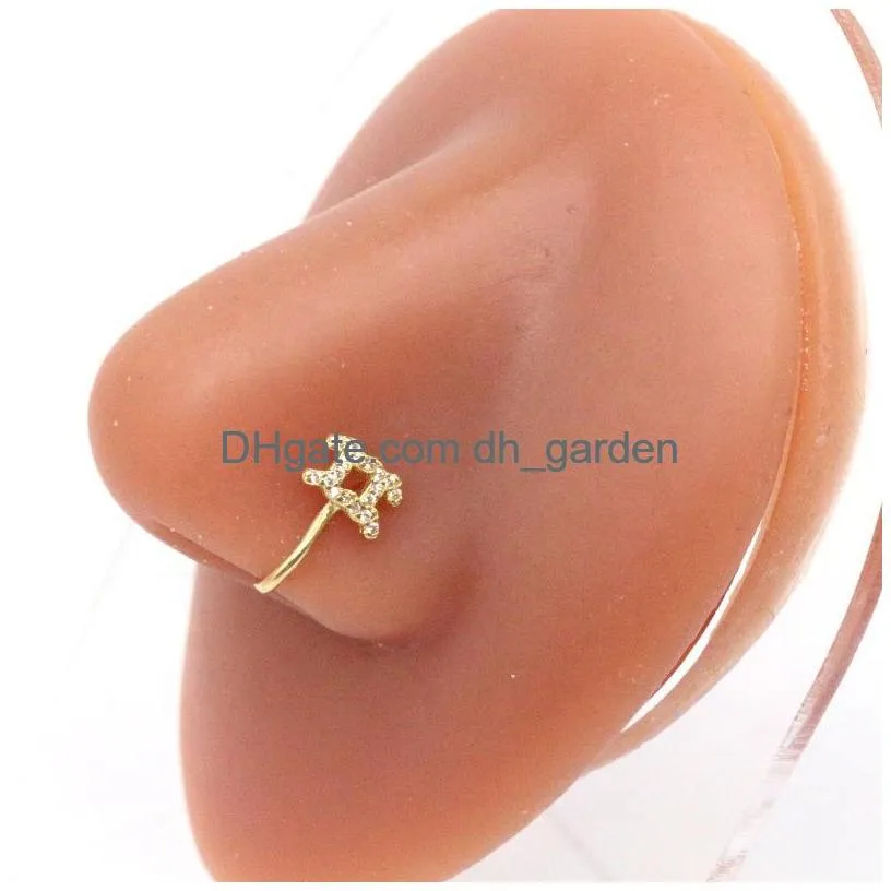 Beaded Color Mixing Fashion Body Piercing Jewelry Y Zircon Gold Eyebrow Bar Lip Nose Barbell Ring Navel Earring Gift Drop D Dhgarden Dhhx9