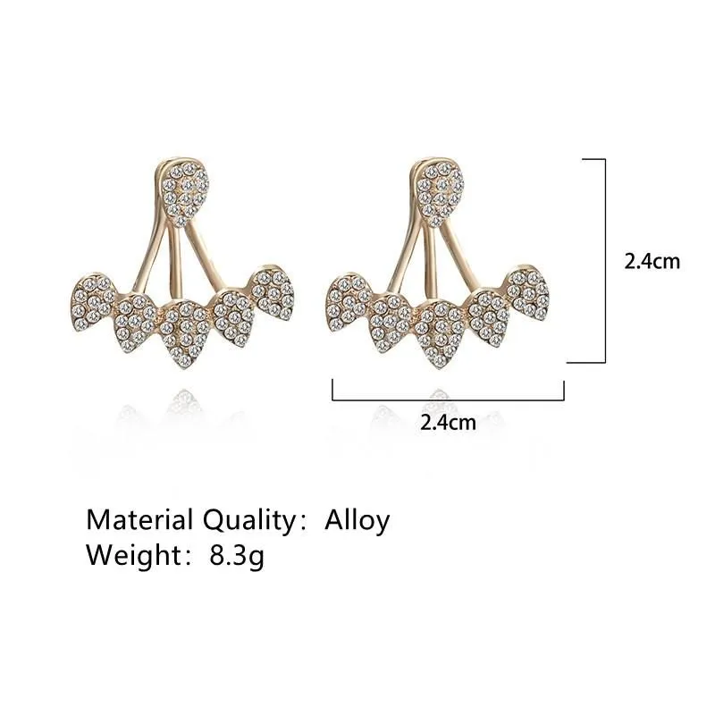 Clip-on & Screw Back Women Earrings Personality Design Water Drop Hollow Out Full Rhinestones Fashionable Hanging Eearrings 2022