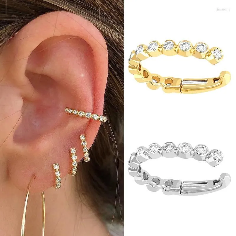 Backs Earrings Timeless Wonder Shiny Zirconia Geo Clip Women Jewelry Statement Punk Non Pierced Ins Top Trendy Fashion Korean Emo 6532